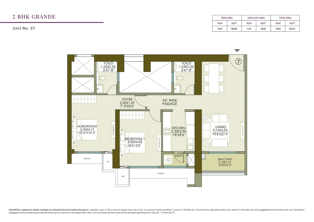 L&T Ahana — Floor Plan 1