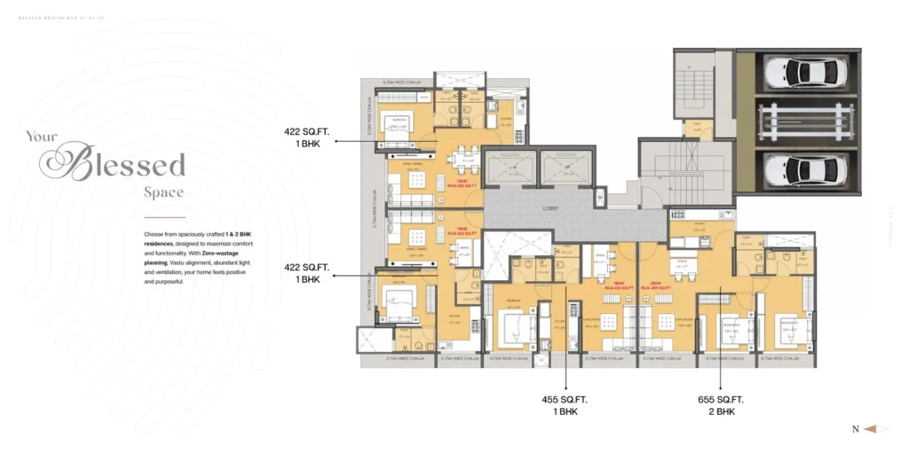 Modirealty Olive 2 BHK home 655 SqFt Flat in Orlem, Malad West — Floor Plan 2