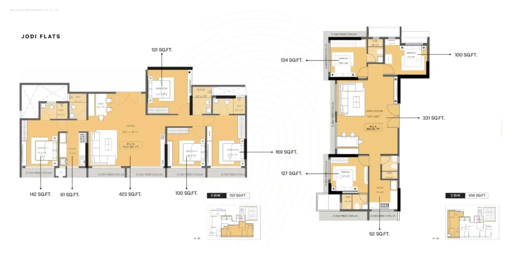 Modirealty Olive 2 BHK home 655 SqFt Flat in Orlem, Malad West — Floor Plan 3