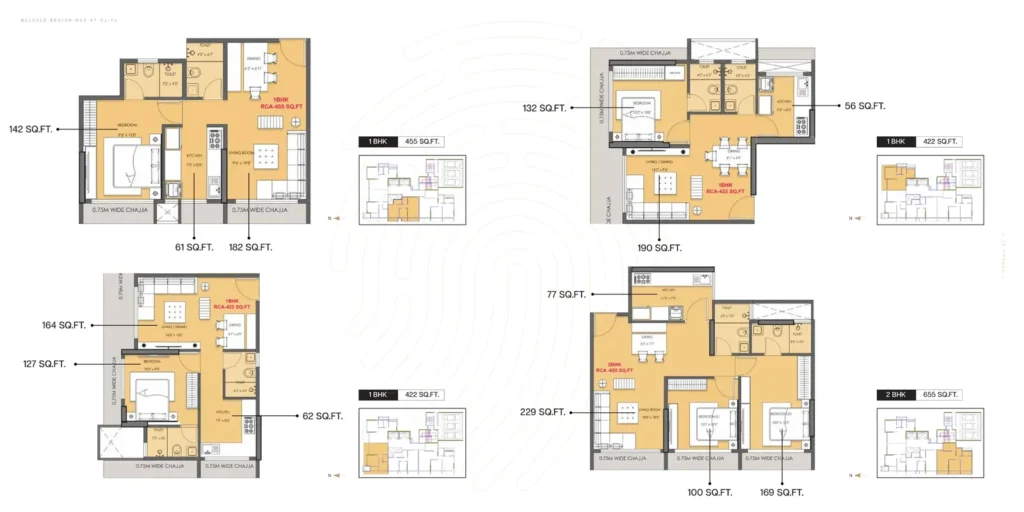 Modirealty Olive 2 BHK home 655 SqFt Flat in Orlem, Malad West — Floor Plan 1